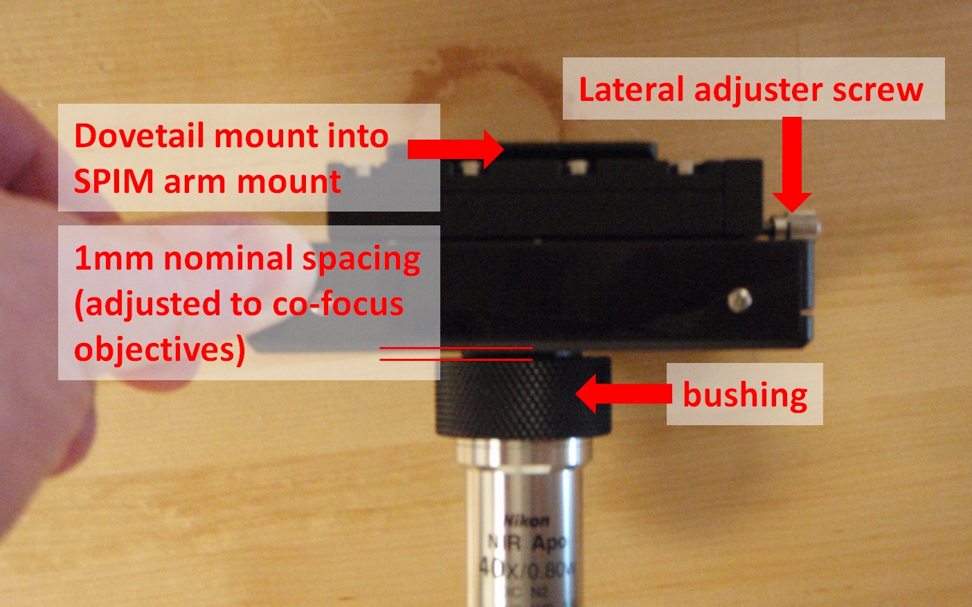  2015 piezo objective mover with lateral adjuster.